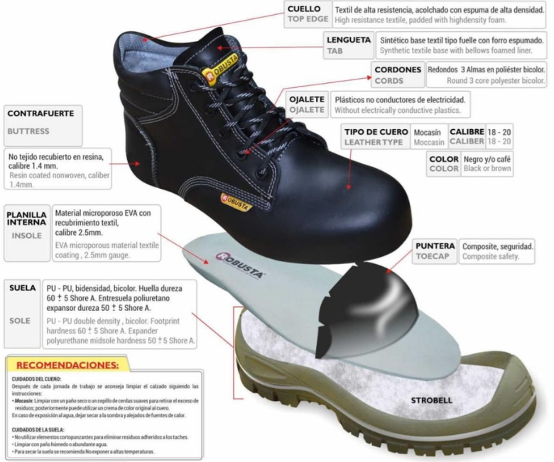 Calzado Bota de Seguridad Robusta Warrior con puntera dielectrica colombia tienda onlineshoppingcenterg centro de compra en linea osc2